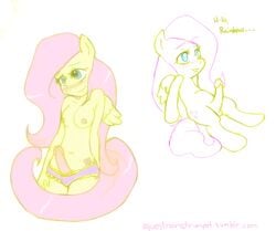 anthro equestrianstrumpet fluttershy_(mlp) friendship_is_magic futanari intersex my_little_pony smooth_skin tagme