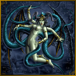 candra demon demon_girl demoness female_only horns jewelry mythology naamah nude_female tagme tentacles