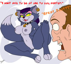 anthro breasts christopher_lloyd drew_blanc feline furry ms._fortune_(toonstruck) nipples nude purple_background pussy roger_bacon tagme toonstruck white_background