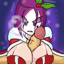 female fupoo league_of_legends leblanc male mistletoe_leblanc paizuri parted_bangs partial_male snowdown_showdown_series straight tagme