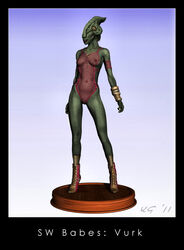 3d alien alien_girl breasts female green_skin kaernen navel nipples star_wars text transparent_clothing vurk