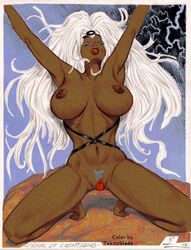 1girls 2002 colored dark-skinned_female dark_skin female julius_zimmerman marvel marvel_comics ororo_munroe solo storm_(x-men) teknoslade tiara x-men