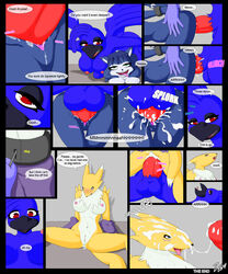 anthro aza blue_fur color crossover digimon female fox fur furry furry_tail futanari intersex interspecies krystal multiple_females nude penis renamon sex star_fox tail vaginal_penetration vulva white_fur yellow_fur zenu