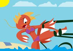 anthro clothes color day female front_view magikarp outdoors pokemon smooth_skin tagme tentacle