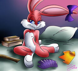 2012 anthro babs_bunny color female female_only furry juanomorfo rabbit solo tiny_toon_adventures uncensored warner_brothers