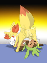 ! 69 all_fours ambiguous_gender anthro anus ass balls black_eyes black_nose black_skin brown_fur canine chespin closed_eyes cub cum cum_in_mouth cum_inside cum_on_face cum_on_penis cute english_text erection face_fucking fellatio fennec fennekin feral fox fur furry hi_res looking_at_viewer looking_back lying male nickim nintendo on_back oral oral_sex orange_eyes orange_fur penis pink_skin pokemon pokemon_(species) pokemon_xy presenting presenting_hindquarters sex skin sucking swallowing text throat_swabbing tongue tongue_out video_games white_eyes white_fur yellow_fur young