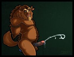 1boy beast_(disney) beauty_and_the_beast bondage cum cumshot disney ejaculation erection fur furry male male_only penis penis_vibrator rope_bondage solo tagme