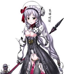 ashlotte_maedel breasts brown_eyes gray_hair soul_calibur voldo