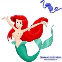 1girls 5_fingers alpha_channel ariel bra_removed disney female for_sticker_use mermaid nipples png red_hair saturazzi seashell_bra seashell_bra_removed solo sticker_template tagme text the_little_mermaid topfreedom transparent_background transparent_png undressing