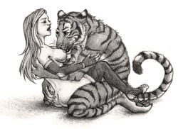 anthro anthro_on_female anthro_on_human anthro_penetrating anthro_penetrating_female anthro_penetrating_human breasts feline female female_penetrated fur furry human human_female human_on_anthro interspecies kathleen male nipples open_mouth russ sex straight tiger