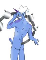 anthro ass blackrose color male male_only nude penis pokemon solo standing tagme thundurus transparent_background