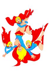 4girls dc female legacy1976 multiple_girls multiple_persona selfcest supergirl yuri