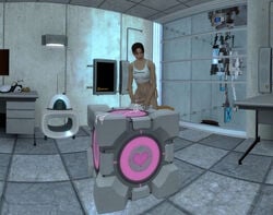 after_masturbation artist_request atlas bottomless breasts chell companion_cube cum futanari garry's_mod glados human masturbation p-body pale_skin portal_(series) portal_2 portal_gun potatos radio weapon weighted_companion_cube