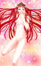 1girls bishoujo_senshi_sailor_moon breasts crown female female_only jewelry long_hair navel nipples nude pale-skinned_female pale_skin princess princess_kakyuu red_hair small_breasts solo tagme vbunny