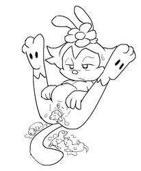 8horns animaniacs anthro anus barefoot birth dot_warner female flower fur furry interspecies_pregnancy monochrome nude pregnant size_difference tagme vulva