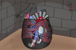armor ass beak beak_sex beakjob belly_bulge belly_expansion belly_inflation big_ass big_breasts bird bird_humanoid blind_peacock_draws_(artist) breasts breasts_out cartoon_network choking commission commission_art dnd dnd_character drool drool_on_face drool_string drooling drooling_cum drooling_tongue fanny_pack feathered_arms feathered_tail feathers fem_mordecai gag gagged gagged_female gagging gagging_noise helmet metal_skurt mimic mimic_pot monster monster_on_female monster_rape mordecai_(regular_show) non_con non_consensual pot pussy raped raped_by_monster reference regular_show skirt tail tail_feathers talon_legs talons teeth tentacle tentacle_rape tentacle_sex textless textless_version the_realm_of_darthon warrior