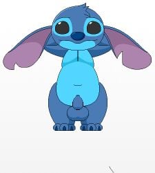 alien animated anthro balls biped blue_body blue_fur blush blush_lines body_size_growth burger disney ears_down eating experiment_(lilo_and_stitch) food foreskin front_view fur genitals humanoid_genitalia humanoid_penis lilo_and_stitch low_res male male_only milkis2000 notched_ear open_mouth open_smile penis pivoted_ears simple_background size_transformation smile solo standing stitch_(lilo_and_stitch) transformation uncircumcised weight_gain white_background