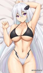1girls 2d 2d_(artwork) 2d_artwork absurdly_long_hair adult adult_female arciealbano arm_above_head arm_up armpit armpit_crease armpit_peek armpits azur_lane bare_armpits bare_arms bare_belly bare_chest bare_hands bare_hips bare_legs bare_midriff bare_navel bare_shoulders bare_skin bare_thighs belly belly_button big_breasts bikini bikini_bottom bikini_only bikini_top black_bikini black_bikini_top black_string_bikini black_swimsuit black_swimwear breasts busty busty_female cleavage collarbone curvaceous curvaceous_body curvaceous_female curvaceous_figure curvaceous_hips curvaceous_thighs curvy curvy_body curvy_female curvy_figure curvy_hips curvy_thighs digital digital_art digital_drawing digital_drawing_(artwork) digital_media digital_media_(artwork) elbows exposed_armpits exposed_arms exposed_belly exposed_chest exposed_hips exposed_legs exposed_midriff exposed_navel exposed_shoulders exposed_skin exposed_thighs eyebrows_visible_through_hair female female_focus female_only fingers groin hair_between_eyes hair_ornament hair_ornaments hairless_armpits half_naked half_nude halterneck hand_above_head hand_up high_resolution highres hourglass_figure inframammary_fold inguinal_crease inguinal_ligament kearsarge_(azur_lane) large_boobs large_breasts lean_figure legs_closed legs_together linea_alba long_hair looking_at_viewer lying lying_down lying_on_back lying_on_bed mature mature_female midriff naked naked_female naked_woman narrow_waist navel nude nude_female nudity on_back on_bed plump_breasts purple-eyed_female purple_eyes semi_nude shaved_armpits shoulders simple_background slender_body slender_waist slim_waist solo stomach string_bikini swimsuit swimwear thick_thighs thighs thighs_together underboob upper_body very_long_hair very_long_hair_female white-haired_female white_background white_bikini white_bikini_bottom white_eyebrows white_hair white_swimsuit wide_hips