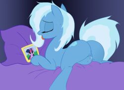 anus bed blue clk300 friendship_is_magic furry masturbation my_little_pony photo_(object) pillow pussy smooth_skin sweat tail trixie_(mlp) twilight_sparkle_(mlp) zev