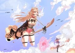 3girls absurdres ahe_gao animal_ear_fluff animal_ears animi armbinder arms_behind_back bag ball_gag black_shoes blonde_hair blush bondage bound bow bowtie broom broom_riding brown_eyes cat_ears cervical_penetration cervix cloud cloudy_sky coat commentary_request crotch_rope dildo dildo_gag feathermare female flying frogtie full_body gag gagged hat highres long_hair multiple_girls open_mouth original outdoors pillion_bondage pink_hair pleated_skirt potion pussy red_coat rope saliva sex_toy shibari_over_clothes shirt shoes skindentation skirt sky teeth thighhighs upper_teeth_only vaginal_penetration very_long_hair white_thighhighs witch witch_hat x-ray zettai_ryouiki