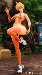 3d 3d_(artwork) abs areolae ass big_ass big_butt blender blender_(software) blonde_female blonde_hair blood_elf breasts elf_ears exposed_breasts female female_focus female_only fit fit_female green_eyes hair legs lethrisa lethrisa_(lethrisa) light-skinned_female light_skin muscular navel nipples outdoors shoes shorts small_breasts small_tits solo solo_female solo_focus spiky_hair thighs topless tracer_(cosplay) warcraft world_of_warcraft