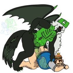 007n7_(forsaken) 1boy 1futa 1x1x1x1_(forsaken) egg_implantation eggs eggs_in_stomach fat_male forsaken_(roblox) gay_male holding_down internal_view karkatowned laying_on_stomach oviposition