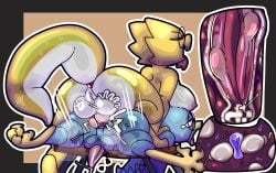2_penises absurd_res alphys anal animal_genitalia animal_penis berdly deltarune diphallia diphallism female female_penetrated futanari genitals halfpricesouls hemipenes hi_res impregnation internal internal_anal intersex intersex/male intersex_penetrating male male_impregnation multi_genitalia multi_penis penetration penis pregnant pregnant_male sex undertale undertale_(series)
