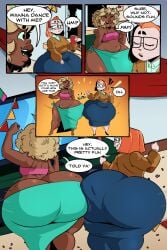 ass ass_bounce bouncing_ass brookie_(elpiromanias) comic dancing donette_(elpiromanias) elpiromanias fat_ass huge_ass original_character party thick_thighs