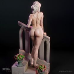 3d ass back_view bubble_ass bubble_butt cd_projekt_red ciri completely_nude female figurine light-skinned_female model nude solo solo_female the_witcher_(series) the_witcher_3:_wild_hunt torrida white_hair