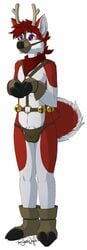 anthro antlers bandana bulge cenny harness horn male male_only muzzle reindeer ryunwoofie sheath solo tagme