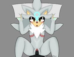 black_eyelids black_eyeliner black_fur blue_fur blush chest_fur cuntboy green_beansz grey_background intersex male male/male male_only mephiles_the_dark missionary missionary_position open_mouth penetration pillow pillow_grab silver_fur silver_the_hedgehog sonic_(series) sonic_the_hedgehog_(series) transgender transmasc