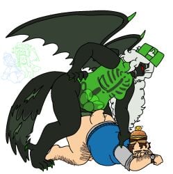 007n7_(forsaken) 1boy 1futa 1x1x1x1_(forsaken) eggs eggs_in_belly forsaken_(roblox) holding_down karkatowned laying_on_stomach oviposition tail wings