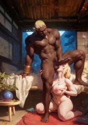 ai_generated balls balls_sucking blacked dark-skinned_male interracial male naruto raikage tsunade