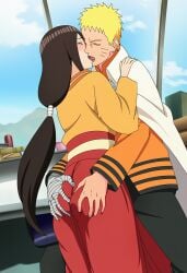 1boy1girl accurate_art_style affair ai_generated ass ass_grab at_work before_sex blush boruto:_naruto_next_generations breasts brother_in_law_and_sister_in_law brown_hair cape cheating cheating_husband clothing duo_focus female fingering fingering_through_clothes groping groping_ass hokage hokage_office hyuuga_hanabi indoors jacket kimono kissing long_hair lovers male male/female naruto naruto_(series) office pants ponytail skirt straight uncensored uzumaki_naruto very_long_hair