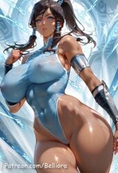ai_generated avatar_legends belliora big_ass big_breast big_breasts black_hair blue_clothing blue_eyes blue_leotard breasts dark-skinned_female dark_skin fellatio female female_on_cloth female_protagonist highleg highleg_leotard huge_breasts interracial korra large_breasts leotard looking_at_viewer nipples_visible_through_clothing oerba_yun_fang open_mouth patreon_link penis pov pov_eye_contact short_hair sleeves_only solo standing the_legend_of_korra tongue tongue_out western_cartoon