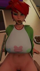 1boy 1girls 3d_animation 9:16 animated bottomless bottomless_female breasts cookie female foster's_home_for_imaginary_friends frankie_foster grandmastersurgeon green_hoodie huge_breasts light-skinned_female light-skinned_male light_skin longer_than_10_seconds looking_at_viewer male pov pov_male red_hair shorter_than_30_seconds sound straight tagme vertical_video video