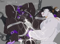 absurd_res anthony_drescar_(markusd) anthro anthro_on_anthro arachnid arthropod ball_gag big_muscles bondage bondage_gear bound collar cuff_(restraint) dragon duo fisting gag gagged hi_res horn liliac_weaver_(entitropy) male male/male markusd muscles muscular muscular_male mythological_creature mythological_scalie mythology nipples pecs penetration restraints scalie spider submissive submissive_male