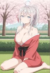 ai_generated alisa_mikhailovna_kujou kimono seduced seductive smile tokidoki_bosotto_russian_de_dereru_tonari_no_alya-san