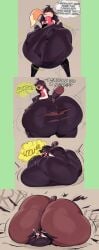 1boy 2d absorption absorption_vore ambiguous_prey anthro anthro_only ass_bigger_than_body ass_bigger_than_head ass_bigger_than_torso belching big_ass big_belly breasts burping busty_male color colored colossal_ass dialogue digestion digital_media_(artwork) english_text fully_clothed gurgle gurgling hyper hyper_ass hyper_belly immobile kk_(kkoart) kkoart male male_only male_pred male_with_breasts meat_wall_(body_type) onomatopoeia partially_clothed post-vore predator/prey prey_outline raccoon_tail ripped_clothing ripped_pants same_size_vore stomach_noises tanuki text thought_bubble too_big_to_move vore vore_belly vore_expansion weight_gain