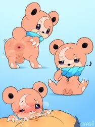 2024 2_toes 3_fingers absurd_res anthro anus artist_name ass baashi backsack balls ballsack bedroom_eyes bent_over big_anus biped blue_background blush bodily_fluids brown_body claws cum cum_from_nose cum_in_mouth cum_in_nose cum_inside digital_media_(artwork) digitigrade dripping duo erection fan_character feet finger_claws fingers flaccid foreskin generation_2_pokemon genital_fluids genitals grinning_at_viewer hand_on_ass hand_on_butt hand_on_own_butt hi_res humanoid_genitalia humanoid_penis jewelry long_foreskin looking_at_viewer looking_back looking_back_at_viewer male male/male moonie_(jubbimafu) mostly_nude mostly_offscreen_male multiple_scenes musical_note musical_symbol narrowed_eyes navel necklace nintendo one_eye_half-closed penis pokemon pokemon_(species) precum precum_drip presenting presenting_anus purple_eyes scarf seductive simple_background sitting size_difference smile solo solo_focus spread_ass spread_butt spreading symbol teddiursa text toe_claws toes typhlosion uncircumcised vein veiny_penis