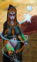 1girls areola breasts fairy female midna navi nipples pussy ripped_clothing solo the_legend_of_zelda torn_clothes twili twili_midna twilight_princess