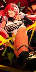 ass big_ass big_breasts breasts female girl nicole_demara sitting women zenless_zone_zero zzz