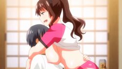 1boy 1girls 2022 20s age_difference animated aunt_and_nephew black_hair bouncing_breasts breast_press breasts brown_hair buruma censored clothes_lift cowgirl_position female garden_~takamine-ke_no_nirinka~ gym_uniform kasumi_takamine large_breasts male mature_female multicolored_shirt nipples no_bra older_woman_and_younger_man penis pink_buruma pink_pineapple pink_shirt ponytail sex shirt shirt_lift sideboob sidelocks sportswear straddling straight tagme takamine_kasumi tomoya_(garden_~takamine-ke_no_nirinka~) upright_straddle white_shirt