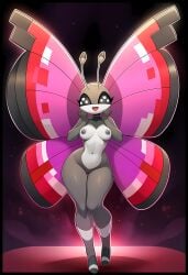 ai_generated anthro breasts cute cute_expression cute_face female furry furry_female furry_only gobabsnow insects medium_breasts nude pokemon pokemon_(species) pussy vivillon wings