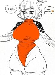1girls aplpakapa female ishmael_(limbus_company) kurokumo_clan_(identity)_(project_moon) limbus_company looking_at_viewer mommy mommy_kink project_moon sweat sweatdrop tattoo tattoos