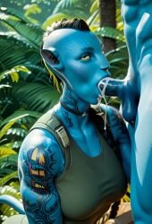 ai_generated avatar avatar:_the_way_of_water blowjob blue_skin cum_in_mouth deepthroat dripping_cum istoleurmom1 na'vi recombinant tagme video yellow_eyes z-dog zdinarsk