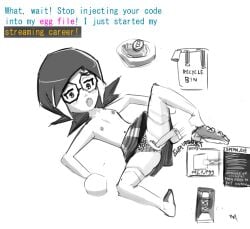 1boy 1girls english_text glasses impregnation indie_virtual_youtuber monochrome nipples on_side panties_aside polyalphanet polygonal prylewds pussy sex skirt_lift text thighhighs topless unusual_ovum unwanted_creampie unwanted_cumshot unwanted_impregnation vaginal_penetration virtual_youtuber x-ray