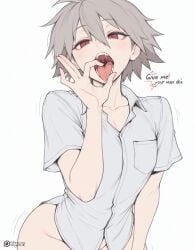 2d ai_generated anus blush comic comic_page cum cum_in_mouth cum_on_face deepthroat dizzyarts english_text femboy feminine feminine_body feminine_faced_male feminine_male feminine_pose feminization feminized_male flat_chest flat_chested grey_hair irrumatio kaworu_nagisa moaning neopn_genesis_evangelion otoko_no_ko red_eyes sucking sucking_penis teasing teasing_penis teasing_viewer text yaoi