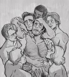 1female 1girls 2020 2020s 6boys adult_female adult_male aged_up arm_hair ben_hanscom beverly_marsh bill_denbrough biting_lip chest_hair closed_eyes dark-skinned_male dark_skin digital_drawing_(artwork) digital_media_(artwork) edward_kaspbrak english_description female greyscale hairy_arms hairy_chest hairy_legs hi_res high_resolution highres human human_on_human human_only it it:_chapter_2 it_(stephen_king) kerua-karua kiss_mark kiss_marks kiss_marks_all_over leg_hair light-skinned_female light-skinned_male light_skin male male/female male/male male_focus mammal mature_female mature_male mature_man mature_woman mike_hanlon moaning monochrome multiple_boys multiple_males not_furry not_furry_focus nude_female open_eyes open_mouth richard_tozier sense8 sex simple_background stanley_uris story_in_description sweat_body sweaty_body tasteful_nudity