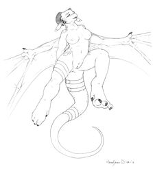 2012 anthro breasts dragon ear_piercing earring female horn necrodrone nude piercing pussy sketch solo wings